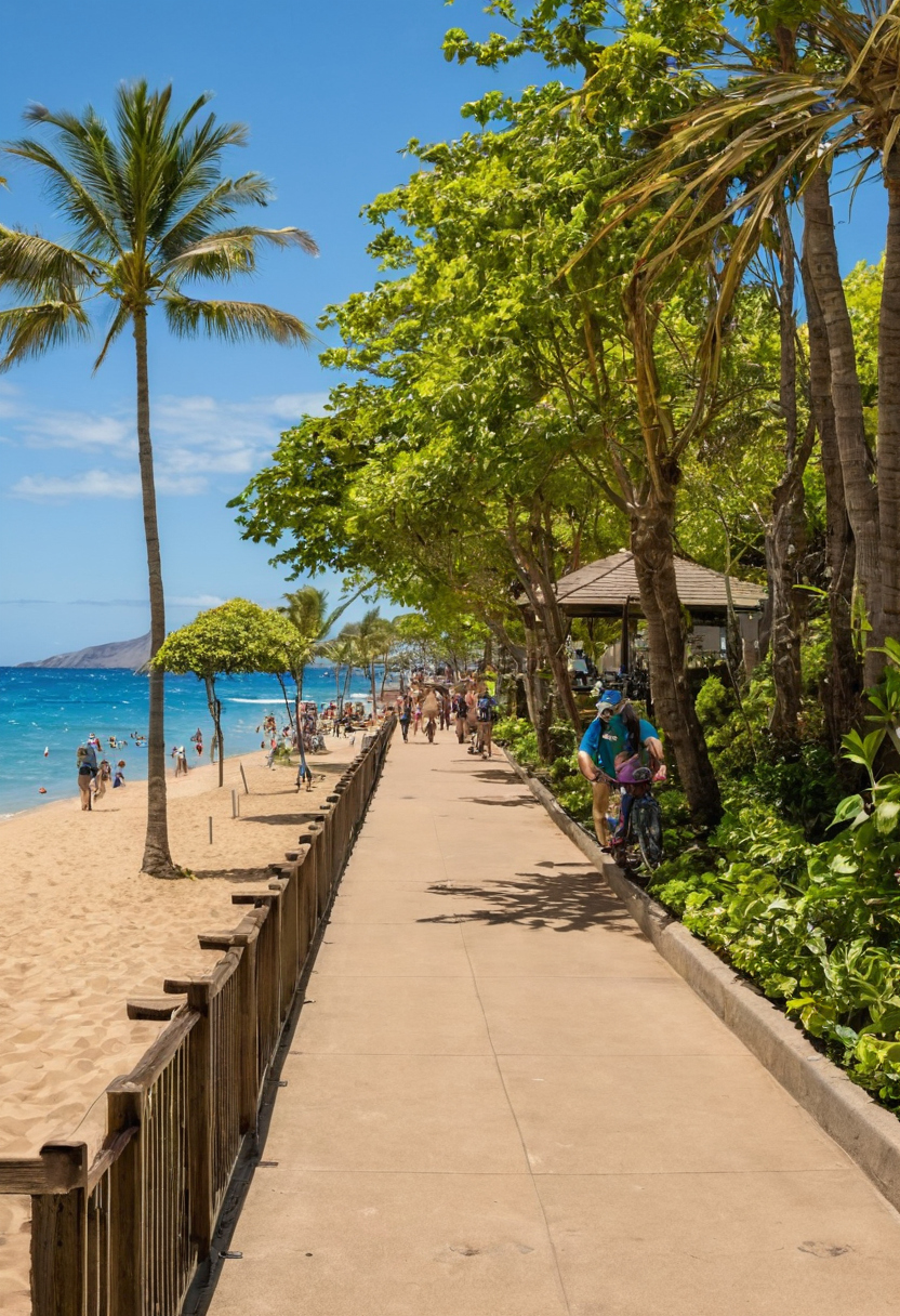 Car-free Al Marjan Island guide visual for How should visitors compare shade, restrooms, parking, and stroller access before choosing a Waikiki beach base